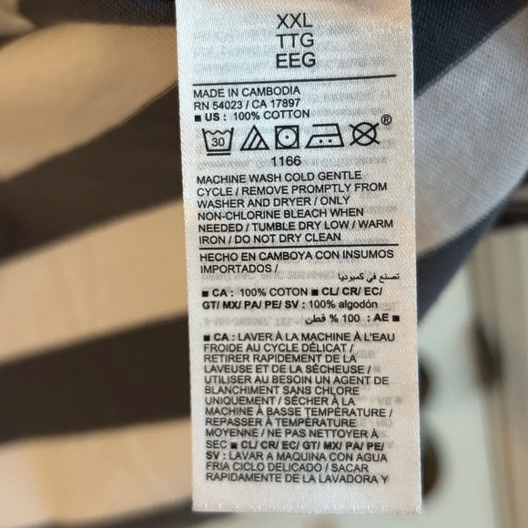 NWOT Striped Preppy Gray White Old Navy Timeless Plus Size T-Shirt Dress Sz XXL - Picture 3 of 7